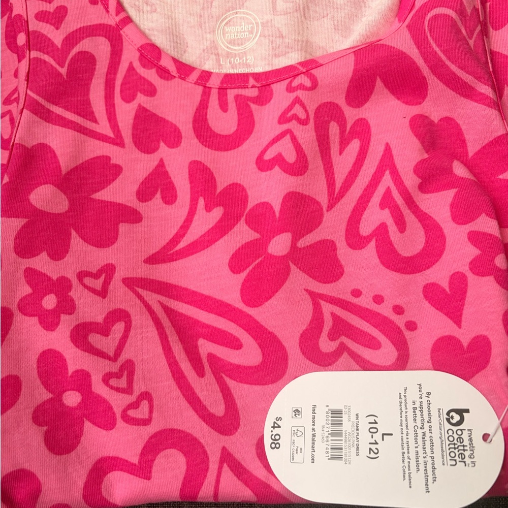 Wonder Nation Pink Heart and Flower Dress